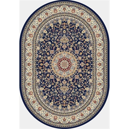 Ancient Garden 2 Ft. 7 In. X 4 Ft. 7 In. Oval 57119-3434 Rug - Blue/Ivory